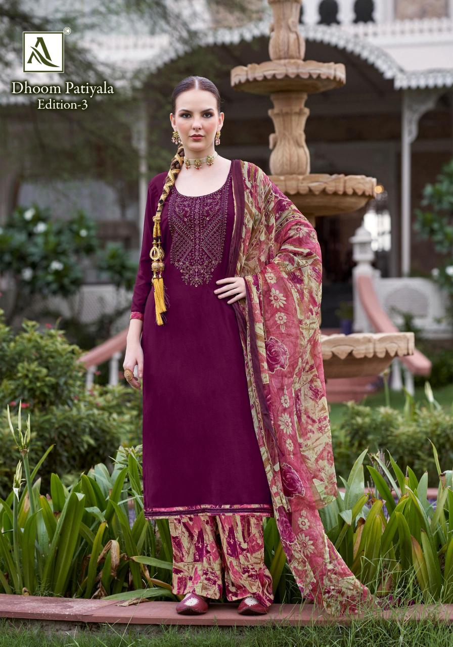 Alok Dhoom Patiyala vol 3 Catalog wholesale dress material distributors