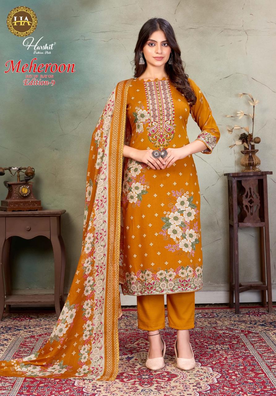 Alok Meheroon vol 9 catalog wholesale dress material online shopping india