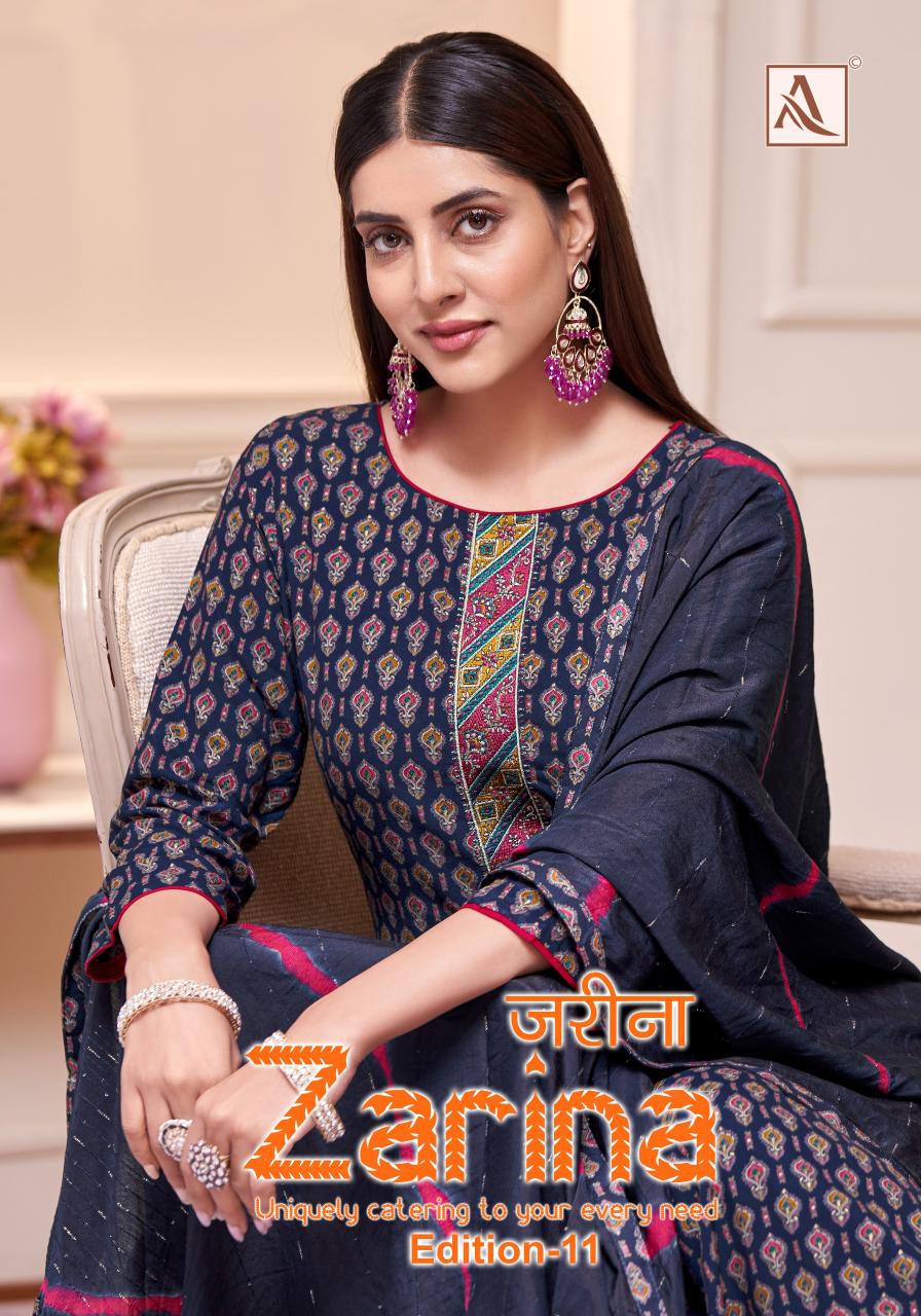 Alok Zarina Vol 11 catalog wholesale market of ladies dress materials in mumbai