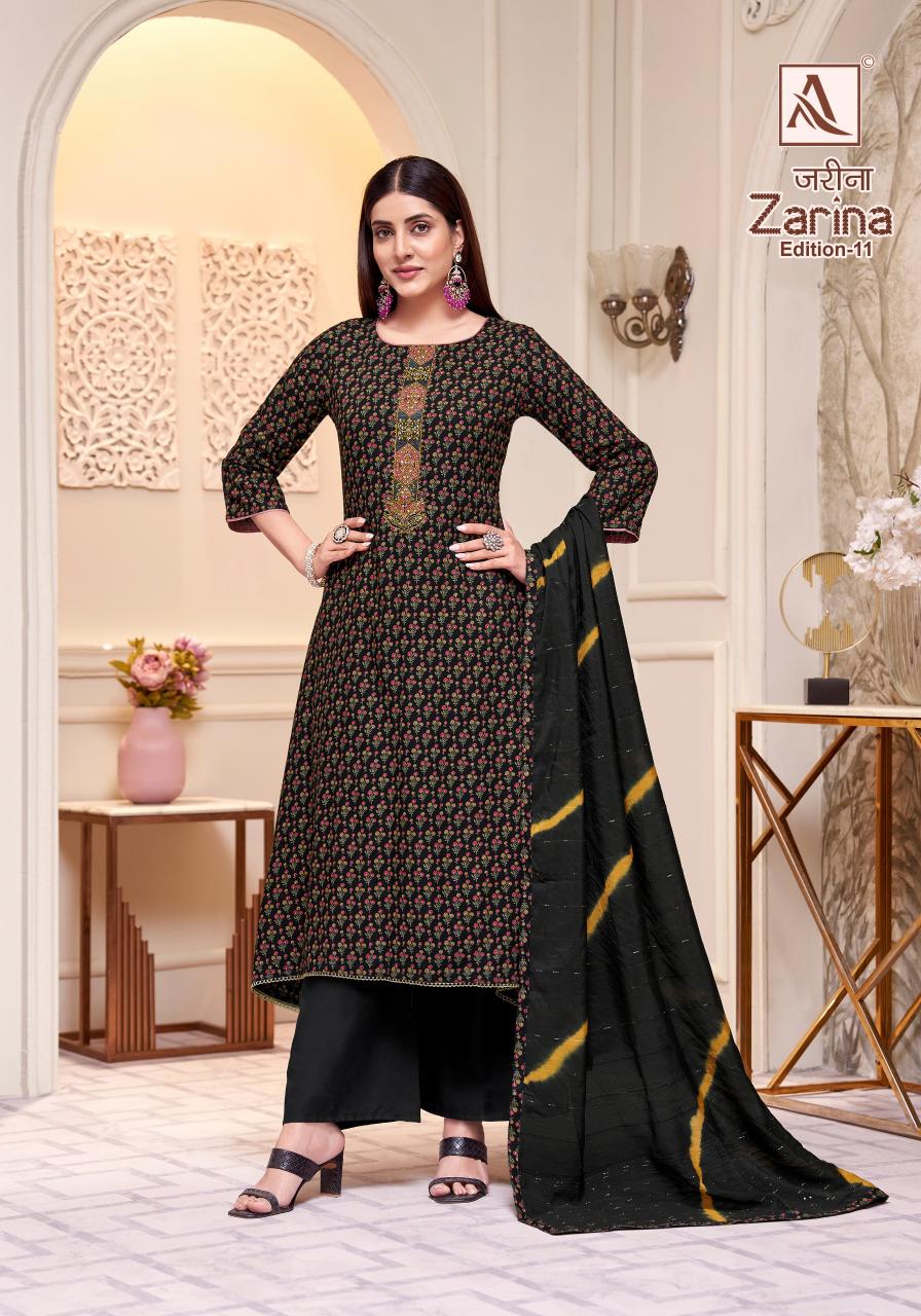 Alok Zarina Vol 11 catalog wholesale market of ladies dress materials in mumbai