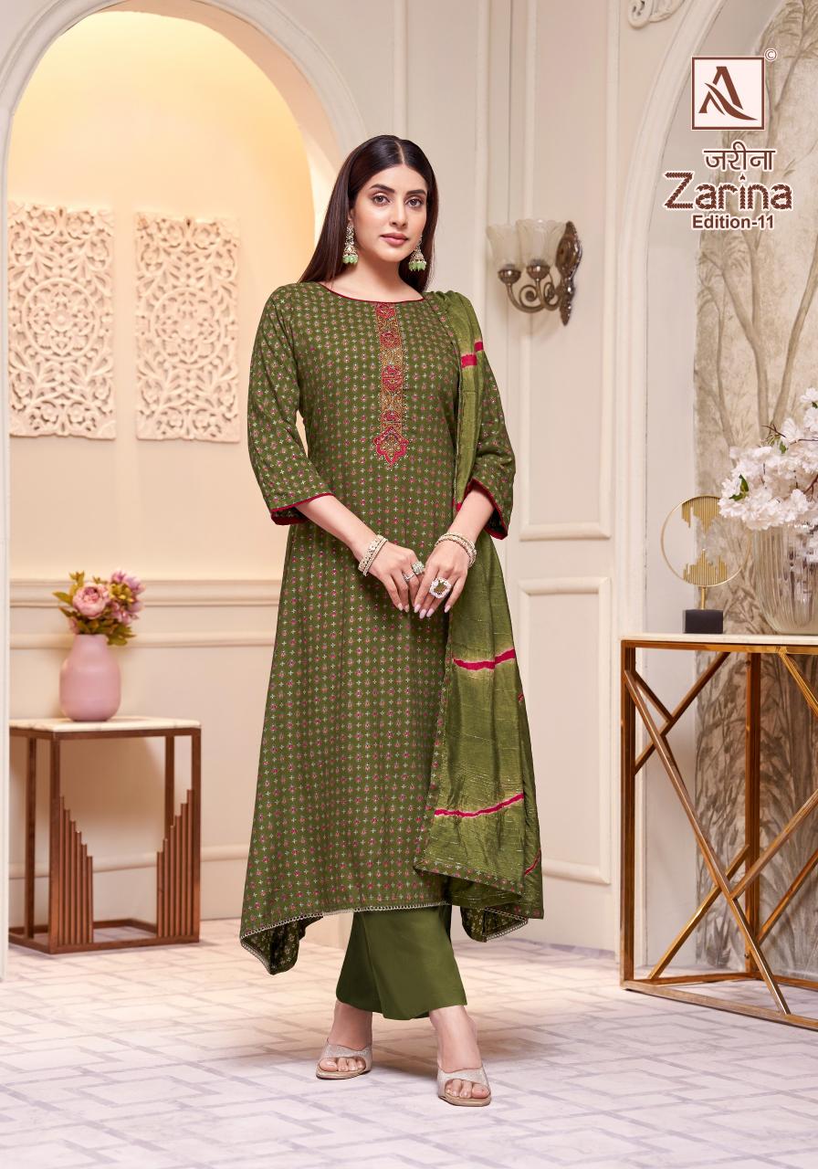 Alok Zarina Vol 11 catalog wholesale market of ladies dress materials in mumbai