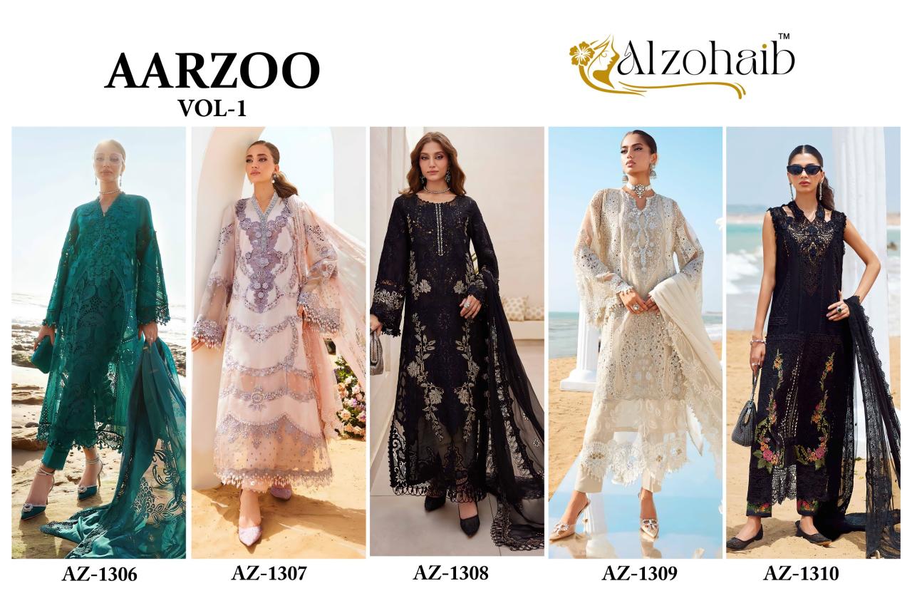 Alzohaib Az Aarzoo Vol 1 catalog pakistani suits wholesalers in surat