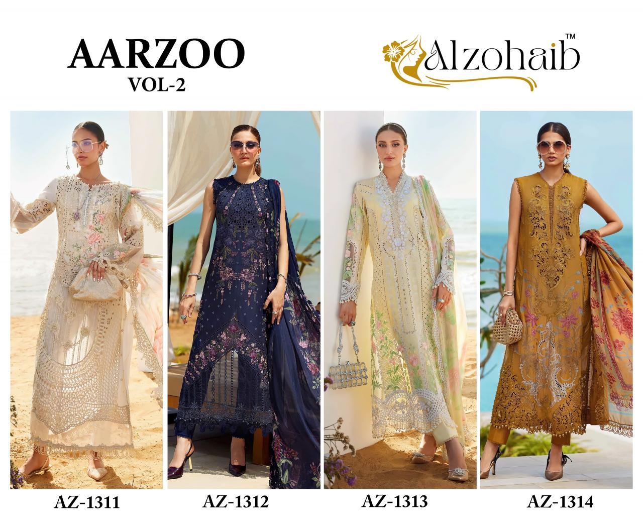 Alzohaib Az Aarzoo Vol 2 catalog wholesaler of pakistani suits in amritsar