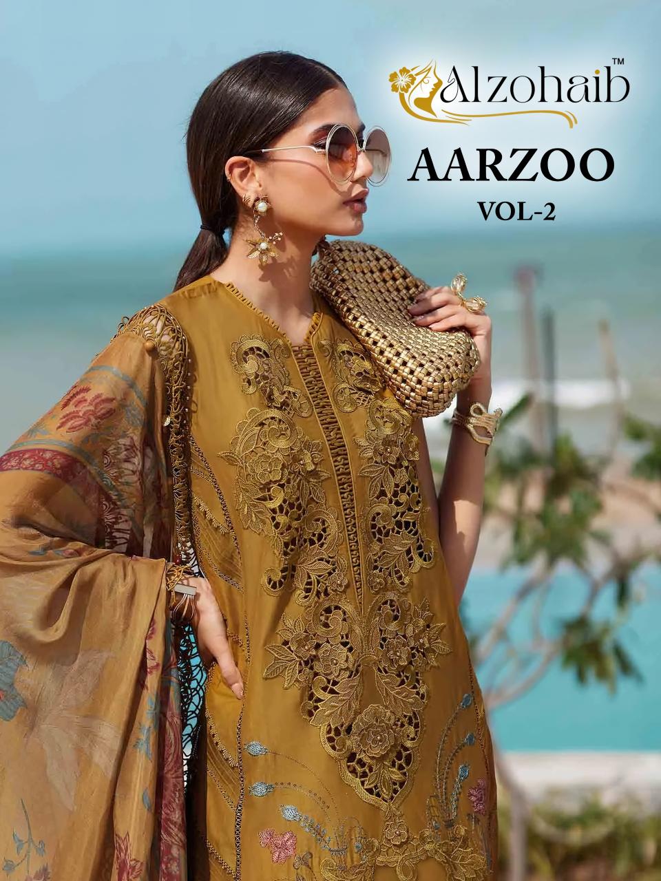 Alzohaib Az Aarzoo Vol 2 catalog wholesaler of pakistani suits in amritsar