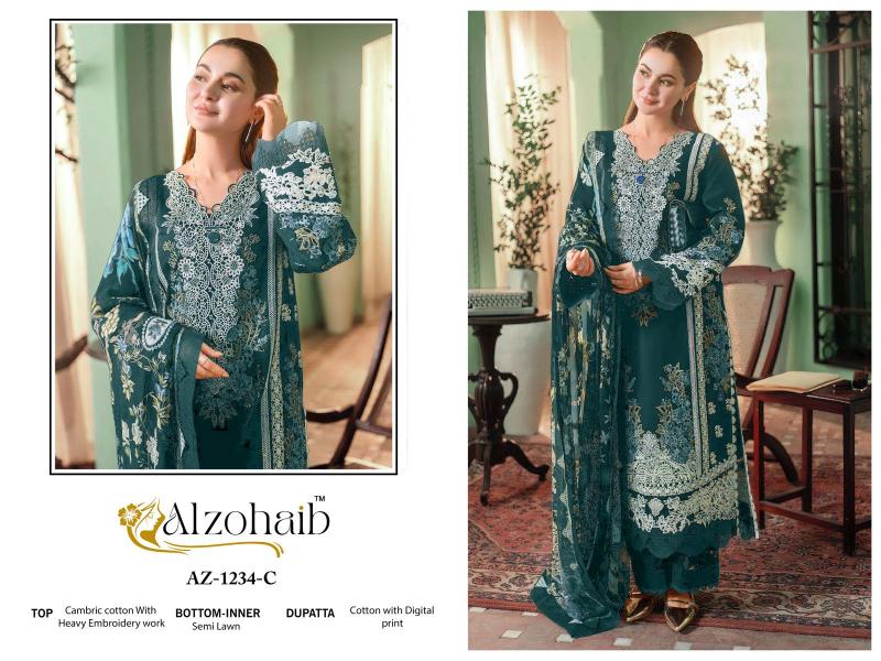 Alzohaib Az Zahra Vol 1 catalog Chiffon Dupatta yellowist pakistani suits wholesaler delhi india