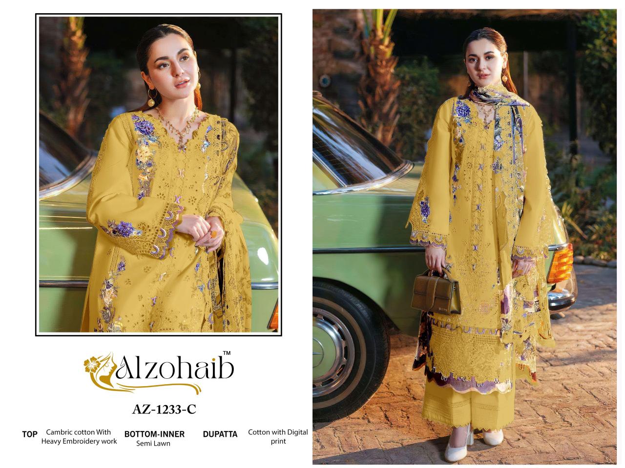 Alzohaib Az Zahra Vol 2 catalog Chiffon Dupatta pakistani wholesale suits in allahabad