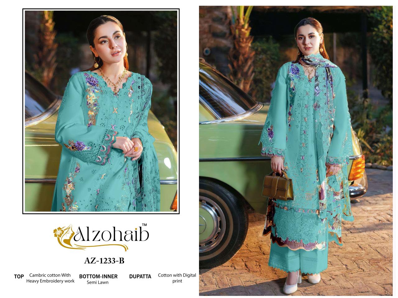 Alzohaib Az Zahra Vol 2 catalog Chiffon Dupatta pakistani wholesale suits in allahabad