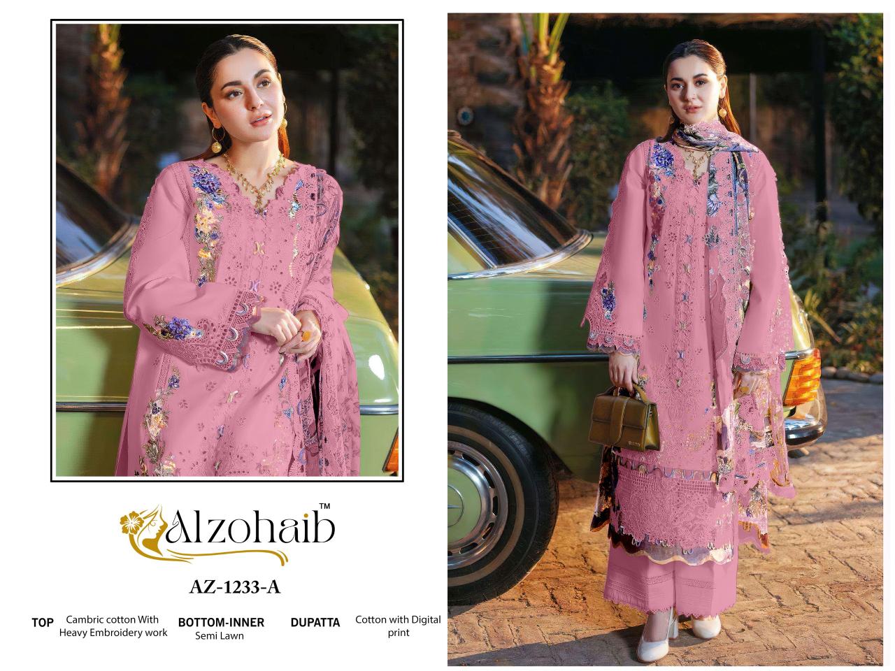 Alzohaib Az Zahra Vol 2 catalog Chiffon Dupatta pakistani wholesale suits in allahabad