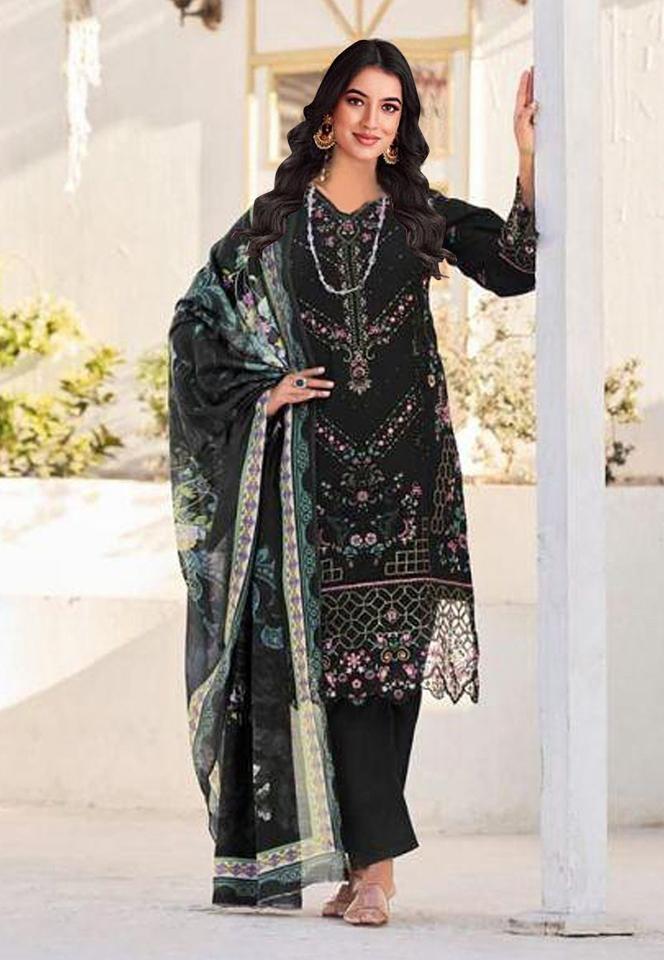 Alzohaib Yasmin catalog Chiffon Dupatta pakistani suits wholesaler in india