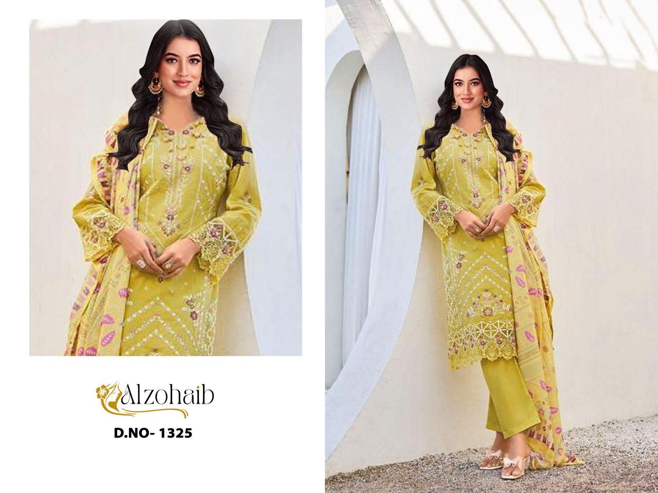 Alzohaib Yasmin catalog Chiffon Dupatta pakistani suits wholesaler in india