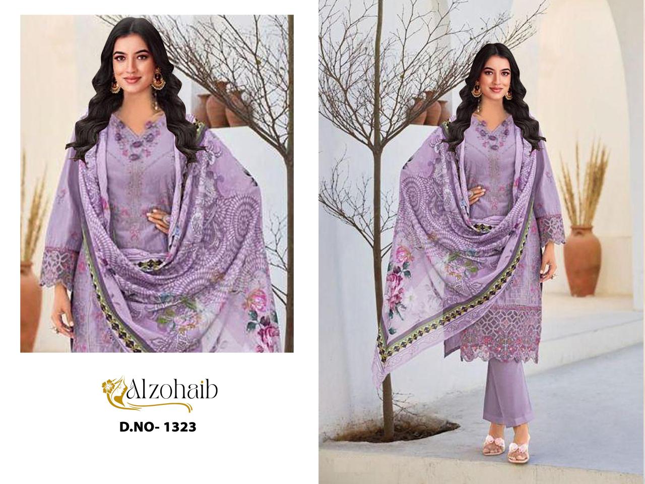 Alzohaib Yasmin catalog Chiffon Dupatta pakistani suits wholesaler in india