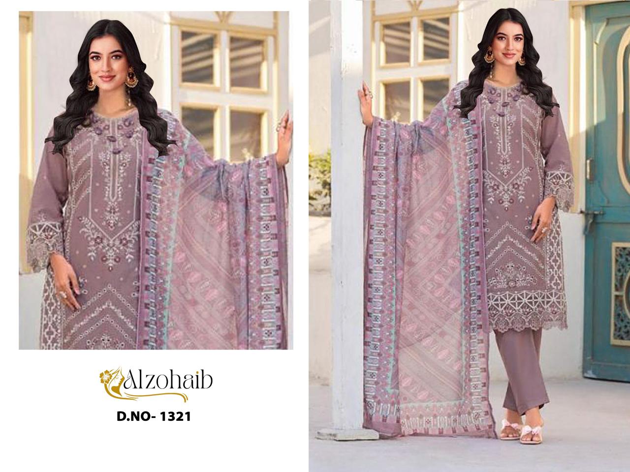 Alzohaib Yasmin catalog Chiffon Dupatta pakistani suits wholesaler in india