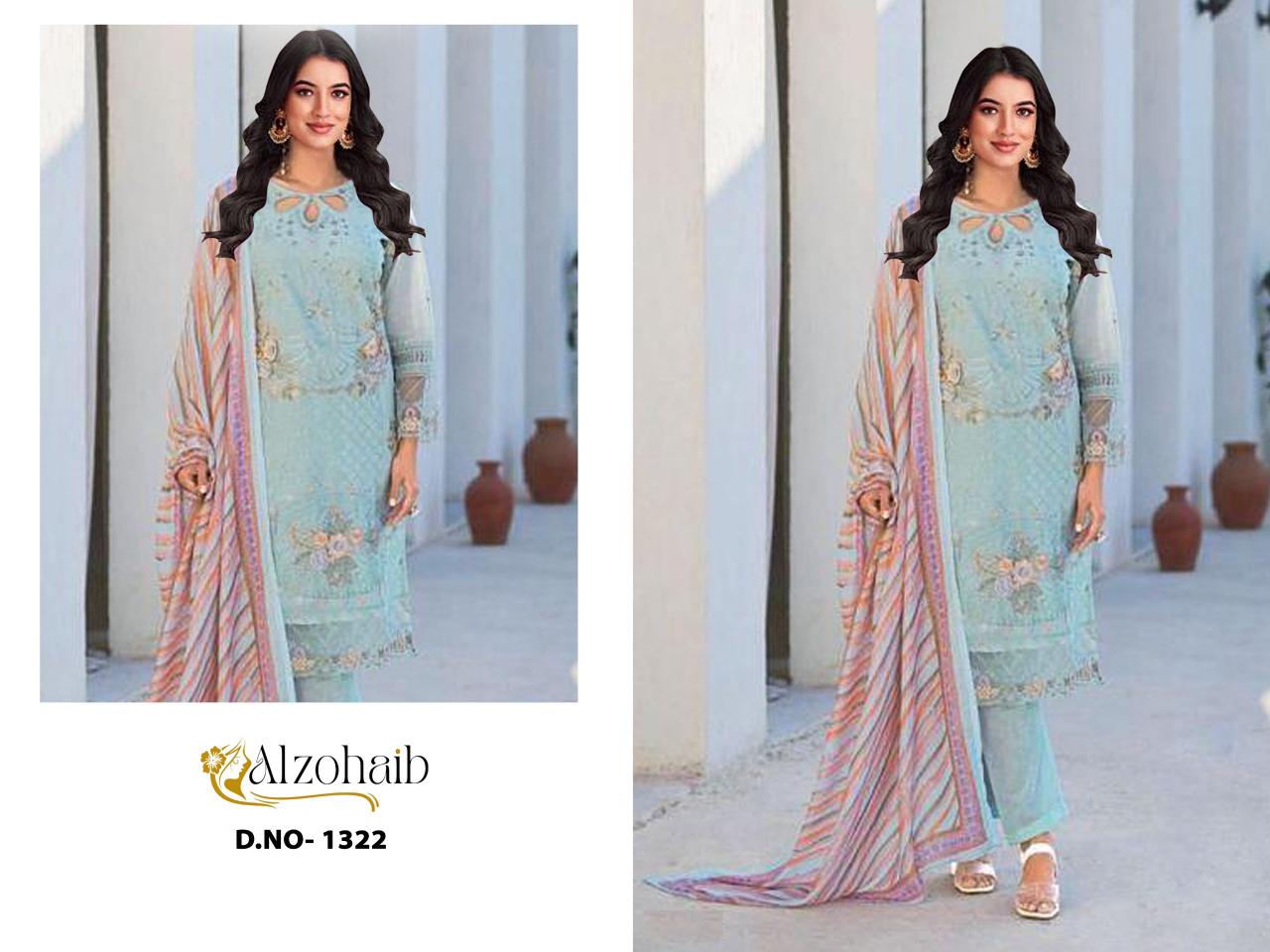 Alzohaib Yasmin catalog Chiffon Dupatta pakistani suits wholesaler in india