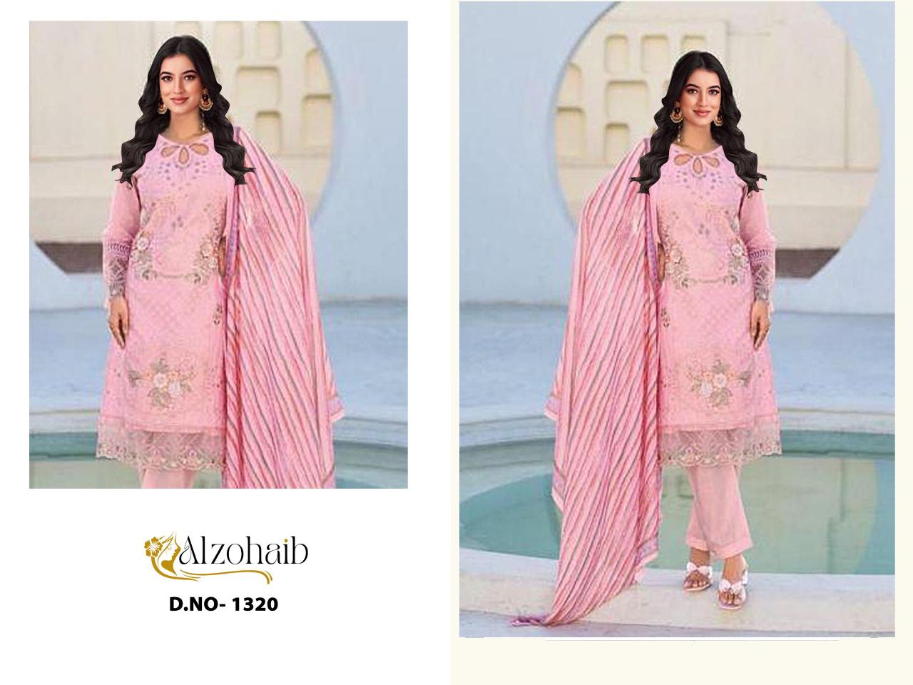 Alzohaib Yasmin catalog Chiffon Dupatta pakistani suits wholesaler in india
