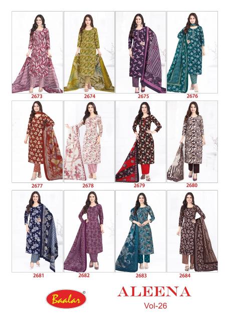 Baalar Aleena Vol-26 – Dress Material - Wholesale Catalog