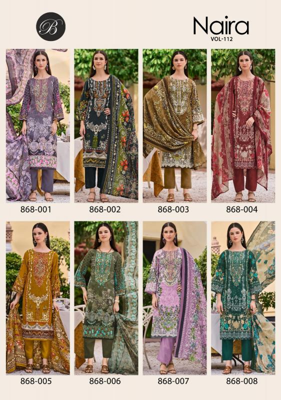 Belliza Naira Vol 112 catalog wholesale dress materials shop in surat