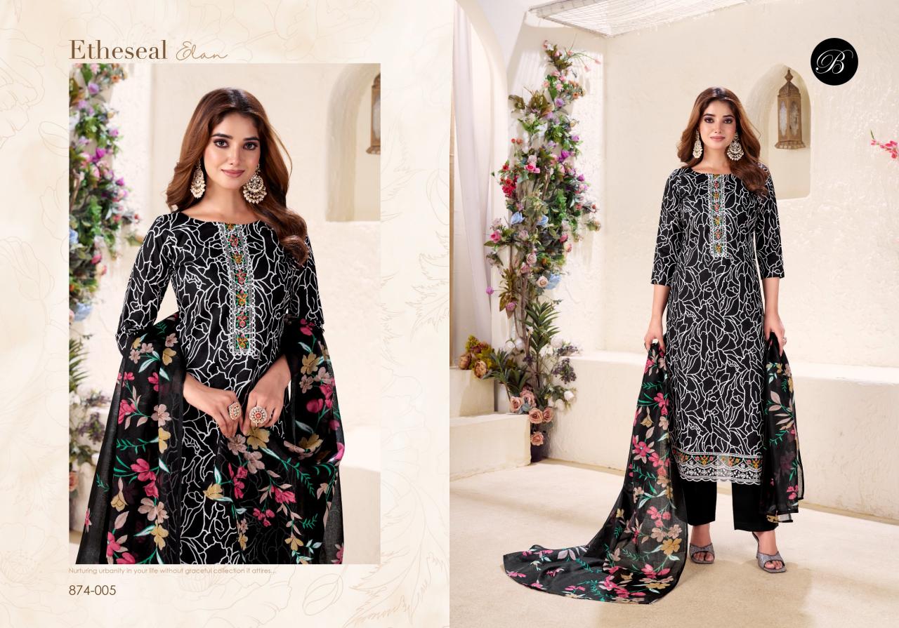 Belliza Nazma 874 Series catalog trendz dress material wholesale