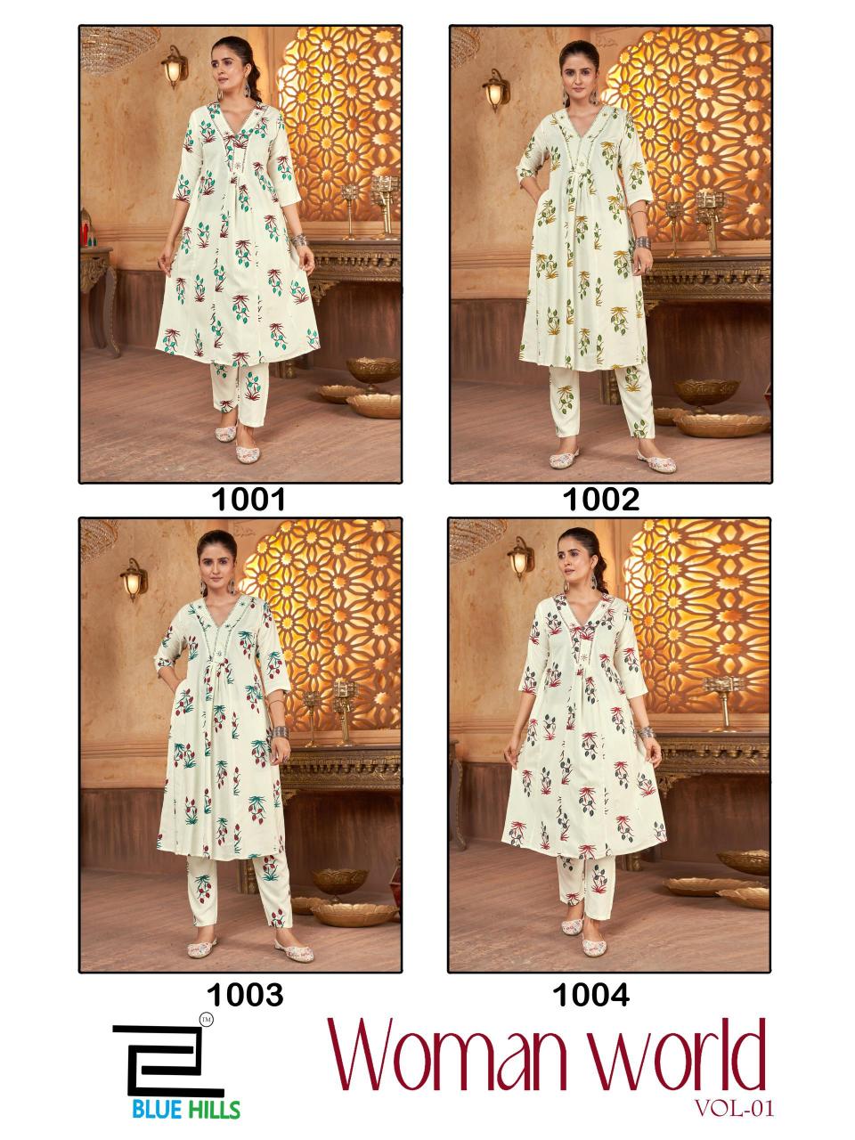 Blue Hills Woman World vol 1 catalog off white kurti online india