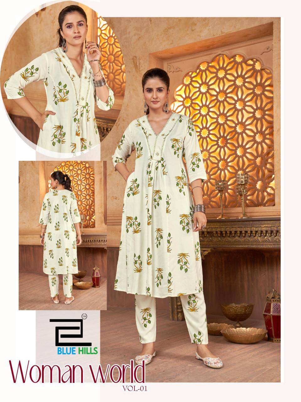 Blue Hills Woman World vol 1 catalog off white kurti online india