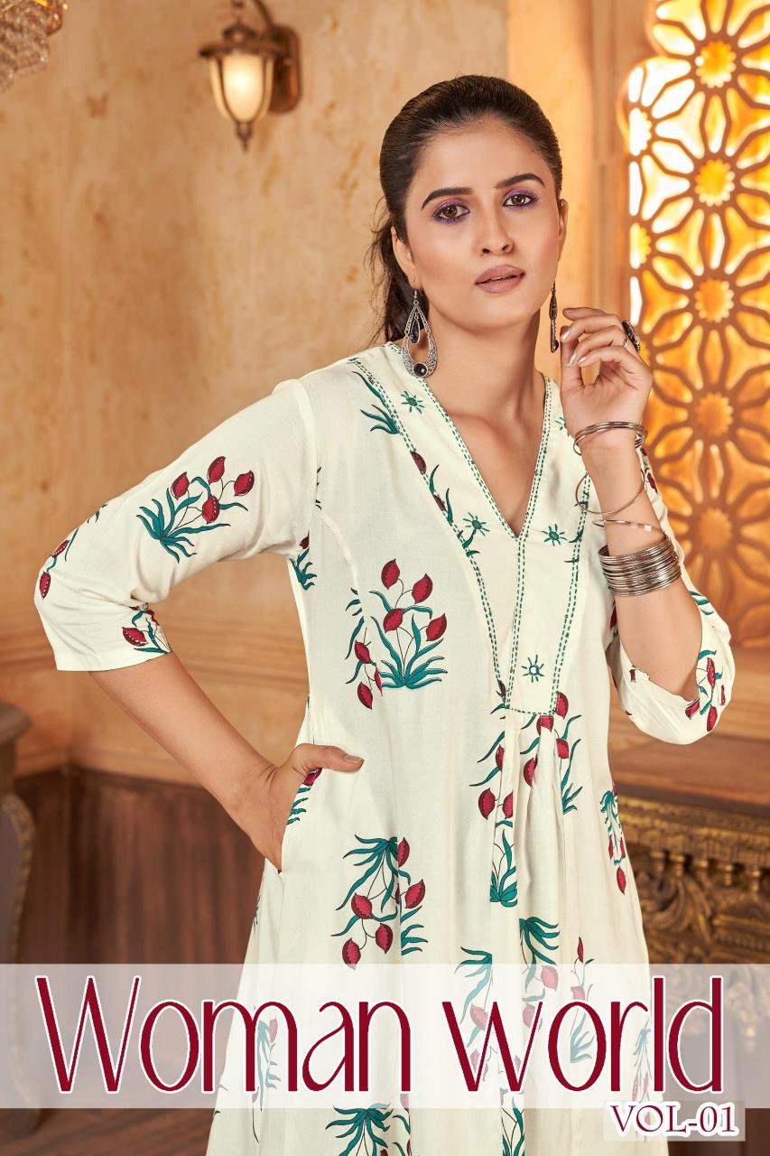 Blue Hills Woman World vol 1 catalog off white kurti online india