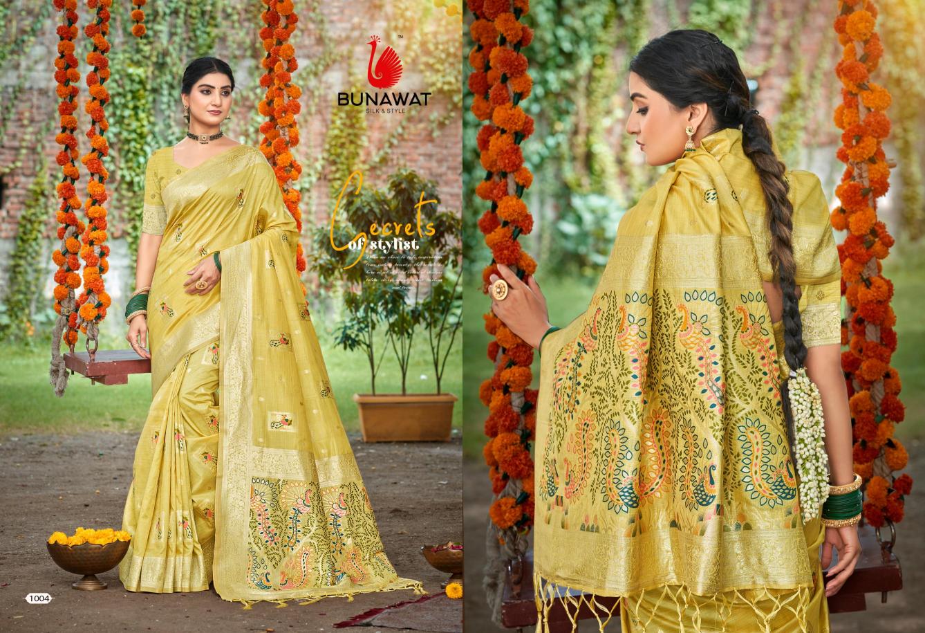 BUNAWAT - Anjali Havy Assam Silk saree With Meena
