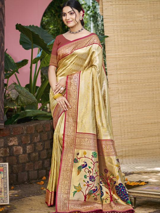 BUNAWAT -  Kanjivaram Silk Woven Work Traditional Saree