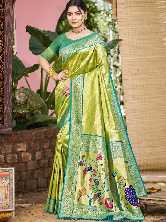 BUNAWAT -  Kanjivaram Silk Woven Work Traditional Saree