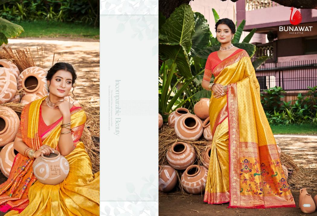 BUNAWAT - Devyani SIlk Vol-02 Multi Color Kanjivaram Silk Woven Work Traditional Saree