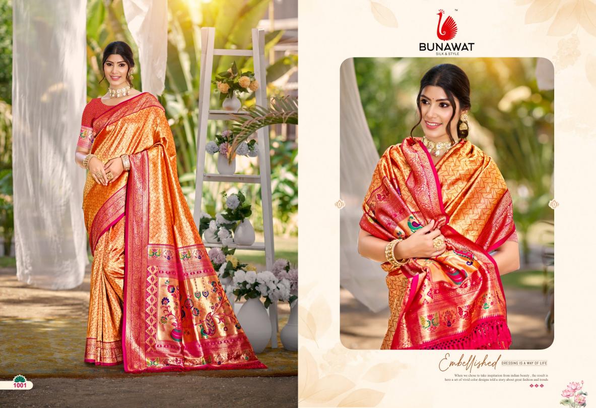 BUNAWAT - Devyani Silk Vol 03  Multi Color Kanjivaram Silk Woven Work Traditional Saree