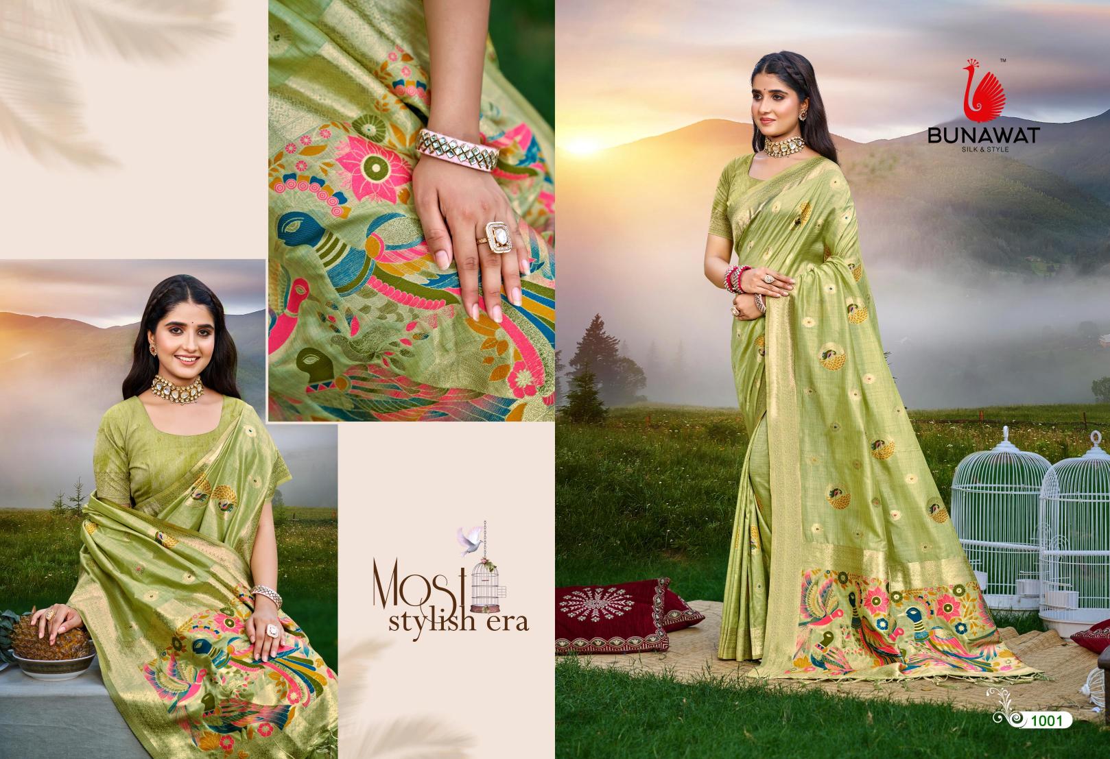BUNAWAT - Kalista Havy Assam Silk saree With Meena