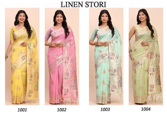 Dazira Linen Stori catalog surat retail saree market