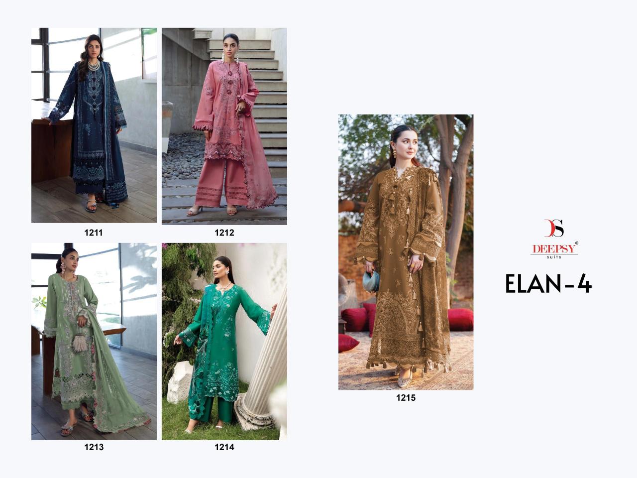 Deepsy Elan Lawn 25 Vol 4 Catalog wholesale pakistani salwar suits