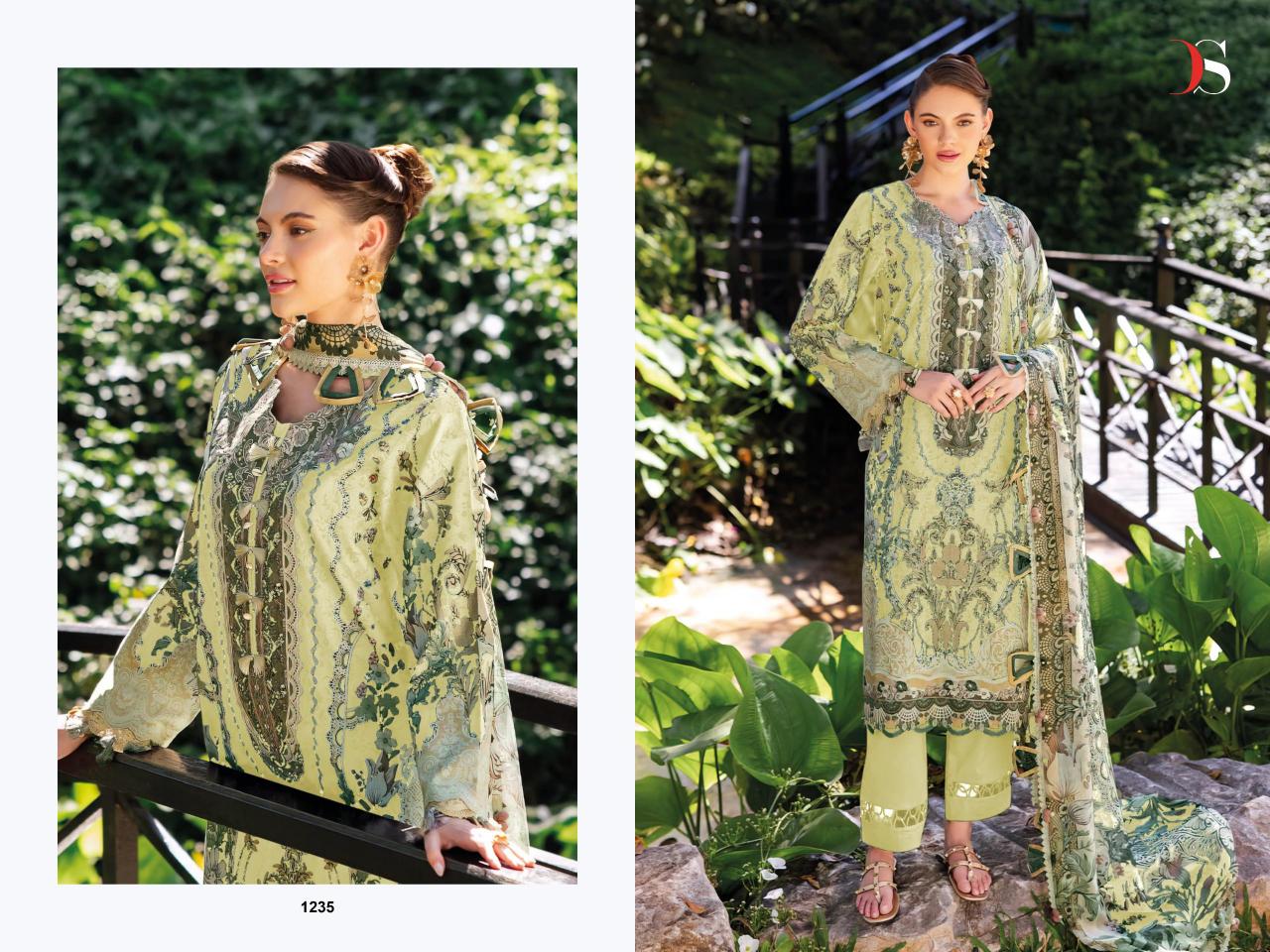 Deepsy Jade Bliss Lawn 25 catalog Chiffon Dupatta pakistani replica suits wholesale surat