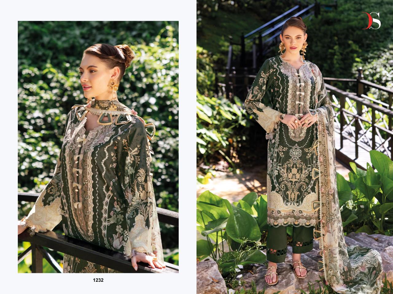 Deepsy Jade Bliss Lawn 25 catalog Chiffon Dupatta pakistani replica suits wholesale surat