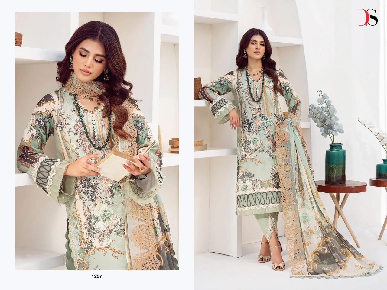 Deepsy Jade Needle Wonder 25 vol 3 catalog Cotton Dupatta pakistani unstitched suits wholesale