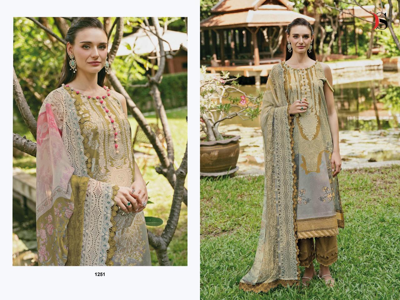 Deepsy Jade Needle Wonder 25 vol 3 catalog Cotton Dupatta pakistani unstitched suits wholesale