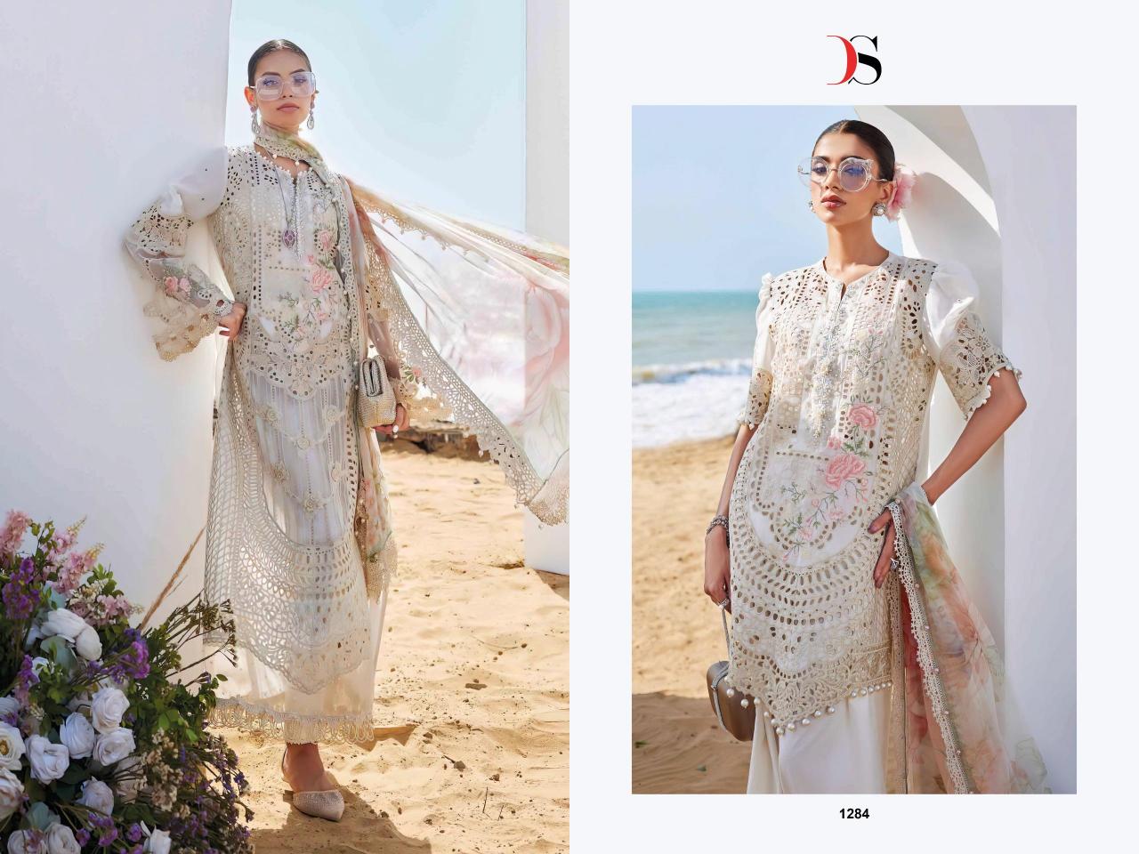 Deepsy Maria B Premium Embroidered 25 vol 2 Catalog Chiffon Duppatta wholesale market for pakistani suits in delhi