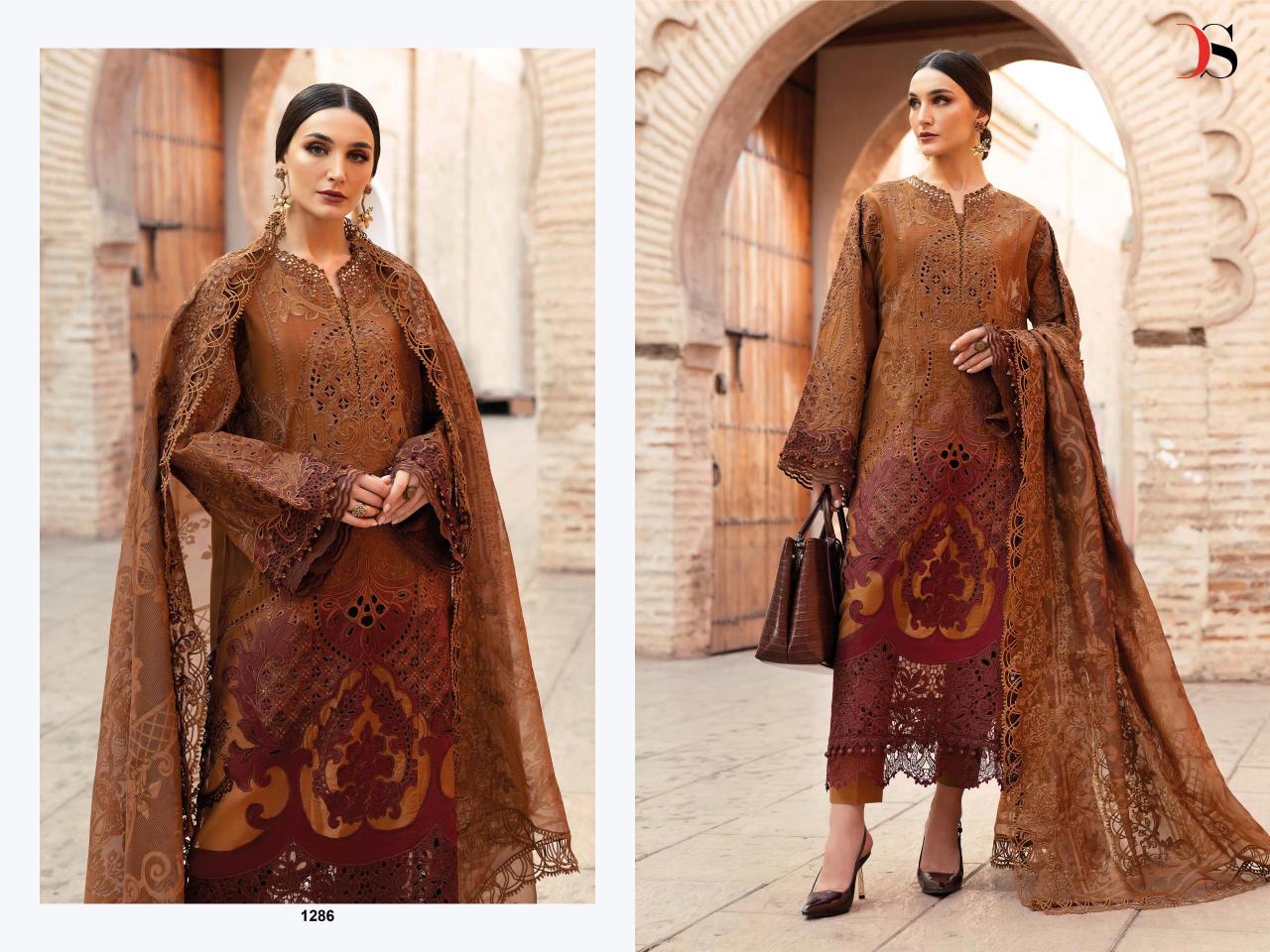 Deepsy Maria B Premium Embroidered 25 vol 2 Catalog Cotton Duppatta pakistani suits wholesalers in pakistan