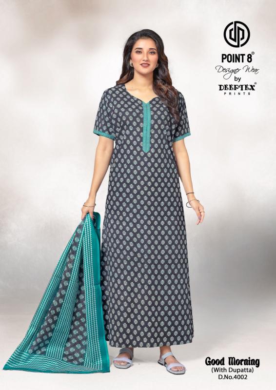 Deeptex Good Morning Vol-4 – Cotton Nighty With Dupatta - Wholesale Catalog