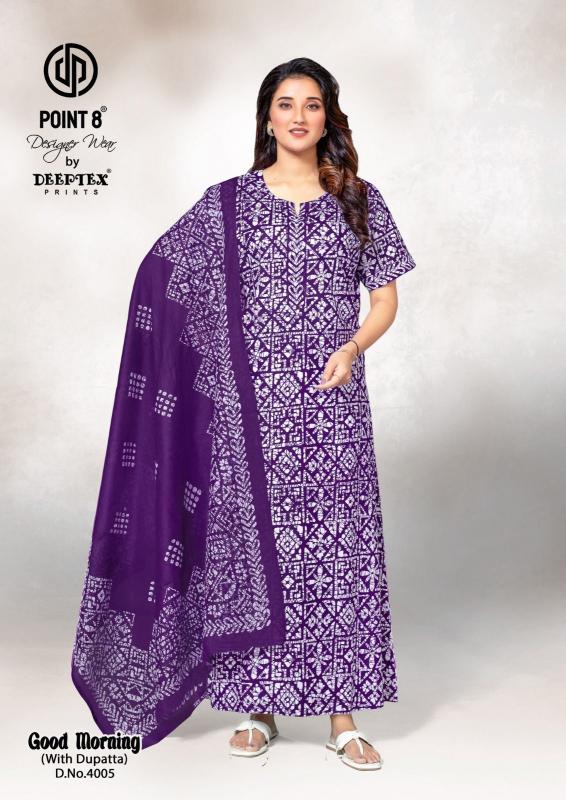 Deeptex Good Morning Vol-4 – Cotton Nighty With Dupatta - Wholesale Catalog