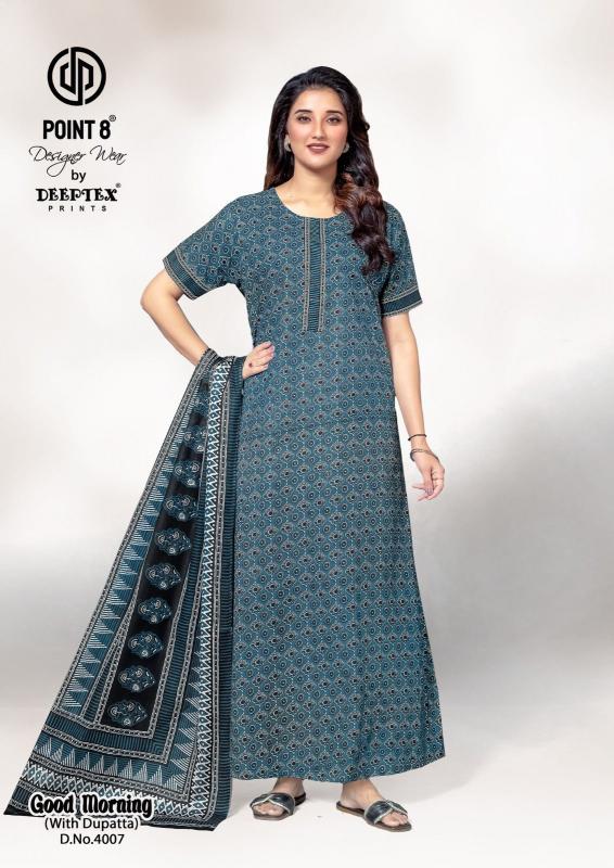 Deeptex Good Morning Vol-4 – Cotton Nighty With Dupatta - Wholesale Catalog