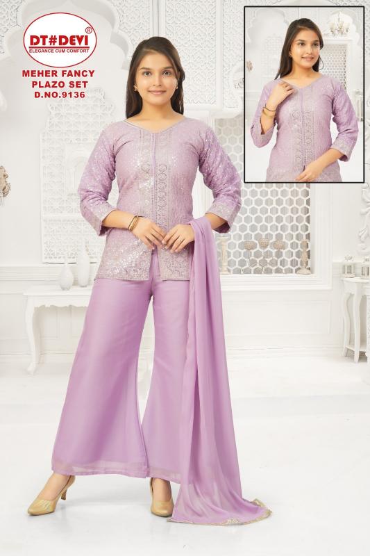 Dt Devi Meher 9136 catalog clothes wholesale kids wear lidhiana 