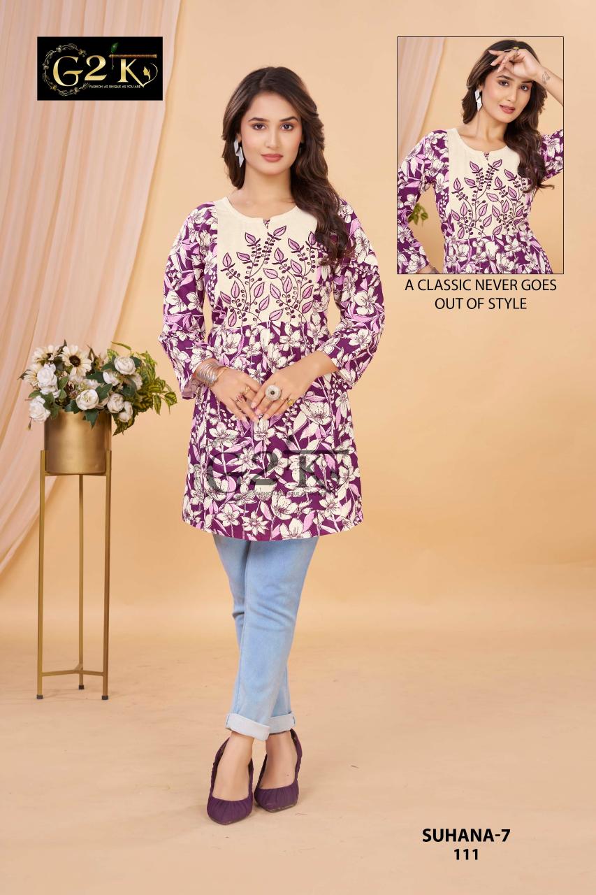 G2K Suhana catalog short kurti from india