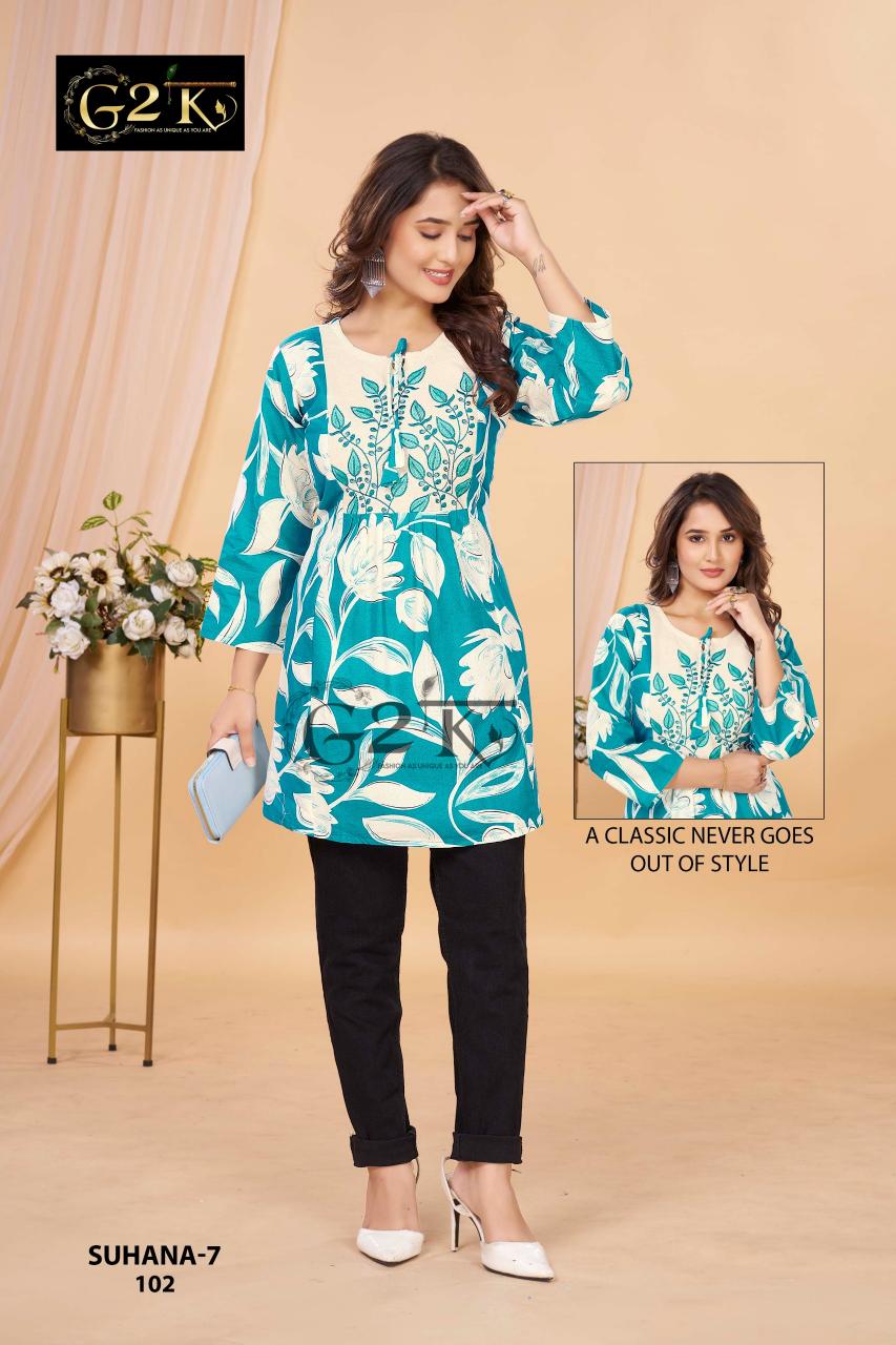 G2K Suhana catalog short kurti from india