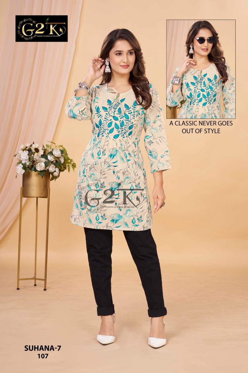 G2K Suhana catalog short kurti from india