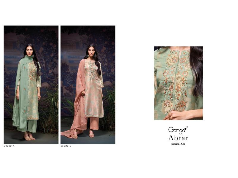 Ganga Abrar 3222 catalog party wear salwar kameez wholesale