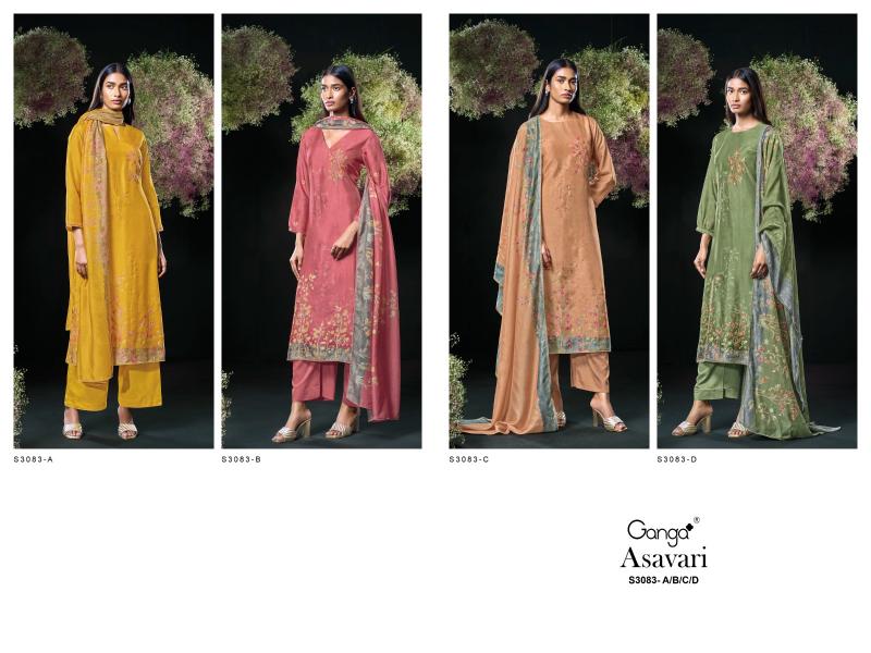 Ganga Asavari 3083 Catalog wholesale salwar kameez market in kolkata