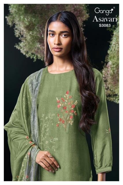 Ganga Asavari 3083 Catalog wholesale salwar kameez market in kolkata