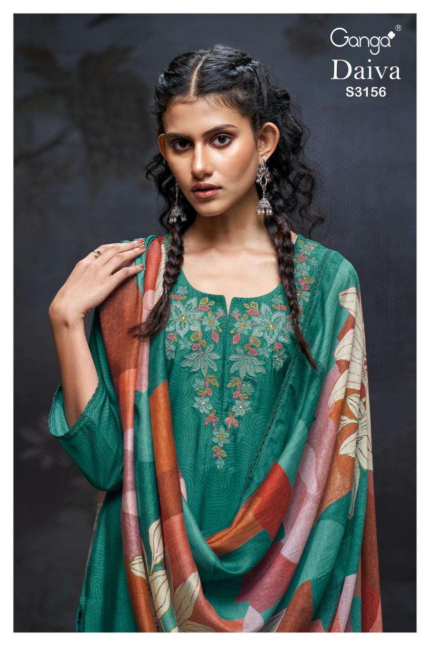 Ganga Daiva 3156 catalog unstitched salwar kameez in jaipur wholesale with price