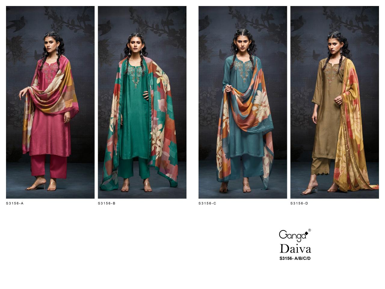 Ganga Daiva 3156 catalog unstitched salwar kameez in jaipur wholesale with price